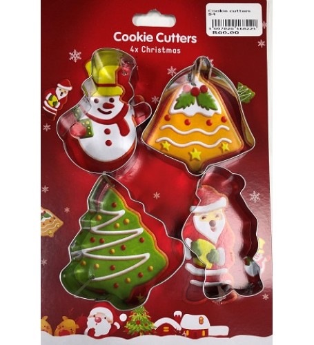 CHRISTMAS COOKIE CUTTERS SET 4 